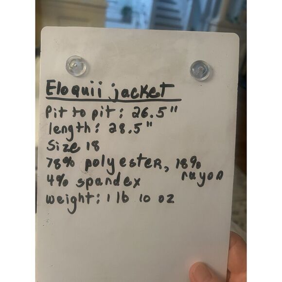 Eloquii Black Blazer Open Front Notched Lapel Size 18 - Picture 11 of 11